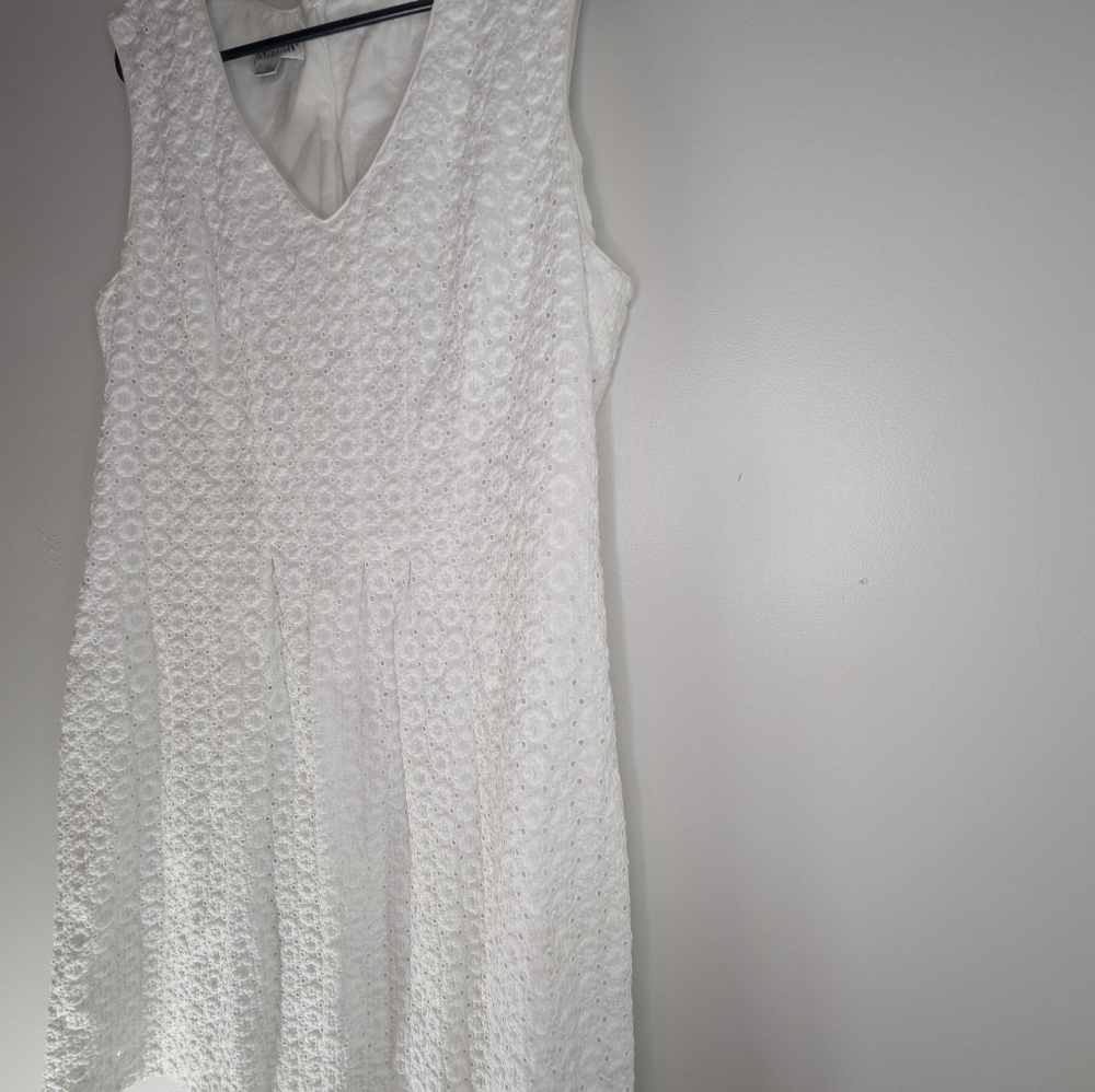 Pendleton Elegant White Sleeveless Eyelet Dress S… - image 6